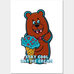 Ice Cream and bear Posters and Art